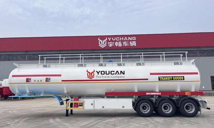 3 Axle 6 compartments 46000L Aluminum Fuel Tanker Trailer